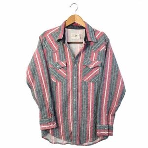 Saddle King Western Red Blue Green Men's Button Down Shirt. Great Condition